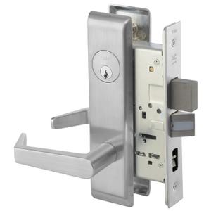 Yale - AUCN8847FL x 626 x LC 8847FL RH AUCN 626 LESS CY 8800 Mortise Lockset, Grade 1, Escutcheon Plate, Apartment with Deadbolt, RH Field Reversible, Cylinder Not Included, 626 Satin Chrome Finish