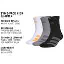 Adidas Unisex EVO Running Socks (3 Pairs) High Quarter (Black)