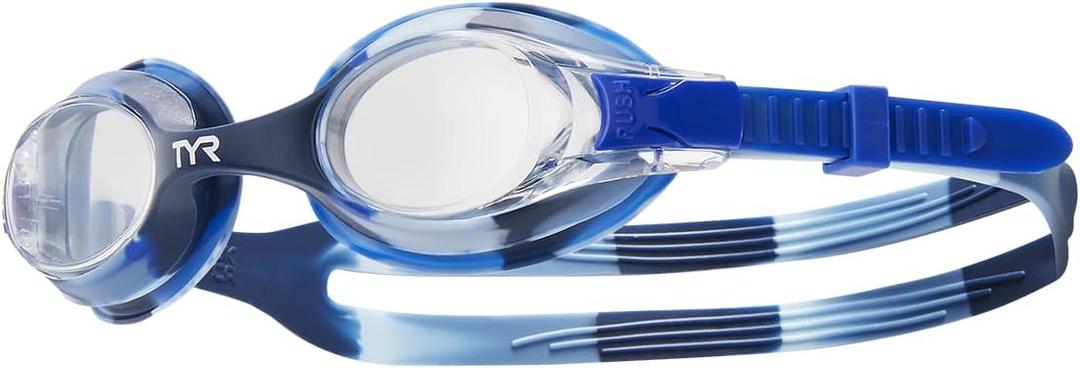 TYR Swimple Tie Dye Youth Swim Goggles (Clear/Light Blue/Blue)