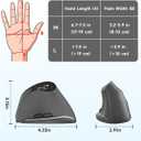 AOC 2.4GHz Ergonomic Mouse, Wireless Bluetooth Vertical Mouse for Work, 4800 DPI Optical Tracking, 5 Adjustable DPI, Quiet Clicks, RGB Light, Compatible with Computer, Laptop, PC, Mac, Desktop - Gray