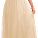 BeryLove Sequin Dress for Woman Vintage A Line Wedding Formal Swing Mesh Dress Sleeveless Cocktail Maxi Gowns, L