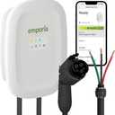 EMPORIA Level 2 EV Charger w/ J1772 Charger, 48 amp, Preconfigured for Hardwired Install with Whip, WiFi Enabled EVSE Level 2 Charger, 24ft Cable, White