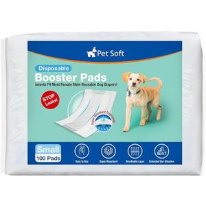 Pet Soft Dog Diaper Liners - Disposable Dog Diaper Booster Pads for Male & Female Dogs fit Most Dog Wraps and Belly Bands Up-Graded (Blue, S-100 count)