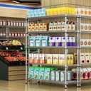 M MZG 3500LBS 59" W 5 Tier Storage Shelves Rack Metal Wire Shelving Unit, Storage Standing Shelf Organizer for Laundry Bathroom Kitchen Pantry Closet Garage, Chrome 17.7" D x 59.1" W x 70.4" H