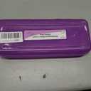 Enday Pencil Box Purple, Storage Organizer Utility Box, Multipurpose Long Ruler Length School Office Supplies Plastic Pencil Case for Kids & Adults