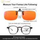Goiteia Orange Blue Light Blocking Glasses Clip on for Migraine-Gaming Glasses for Eyes Strain/Light Sensitive-Help to Sleep