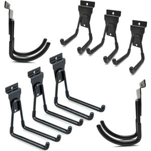 Slatwall Hooks - Black Garage Accessories, 8 Pack