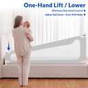 NurturaNook Baby Bed Rail Guard, Extra Tall Adjustable No-Gap Safety Rail for Toddlers, Fits Both Twin and Full Size Beds, Single Side(74.8"×25"), Gray