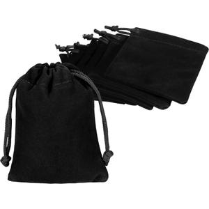 Shintop 10pcs Velvet Drawstring Bags Wedding Gift Bags Velvet Cloth Jewelry Pouches (Black)