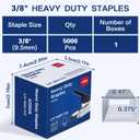 Deli Staples, Premium Heavy Duty Staples for Heavy Duty Staplers, 3/8'' Length, 70 Sheet Capacity, 100/Strip, 5000/Box