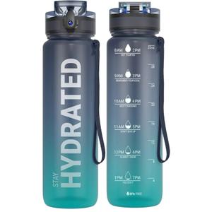 Sahara Sailor Water Bottle, 32 Durable and Leakproof Water Bottles Motivational with Time Marker, Tritan, BPA Free, Wide Mouth with Easy Clean Brush for Gym, Travel, School, Office (2 Bottle) Sahara Sailor Water Bottle, 32 Durable and Leakproof Water Bottles Motivational with Time Marker, Tritan, BPA Free, Wide Mouth with Easy Clean Brush for Gym, Travel, School, Office (2 Bottle)