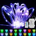 echosari 53Ft Rope Lights Outdoor Battery Operated, 160 LED Rope String Lights Colors Changing with Remote Timer Waterproof Rope Lights for Patio Garden Camping Decoration