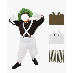 Generic Oompa Costumes, Loompa Costumes, Chocolate Factory Uniforms Workwear Halloween Sets S