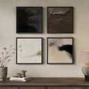 Framed Neutral Abstract Wall Art, 4 Piece Modern Minimalist Brown Black Beige Canvas Prints Artwork for Walls, Contemporary Square Earth Tone Wall Decor for Living Room Bedroom Office Entryway, 12x12