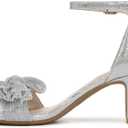 LifeStride Womens Florence Bow Heeled Sandal Silver 7.5 W