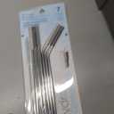 Reusable Stainless Steel Straws with Silicone Tips, 7 count