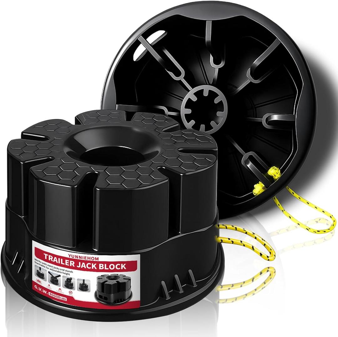 Trailer Jack Block 6H, Heavy Duty RV Stabilizer Blocks & Camper Leveling Blocks for Travel Trailer, Fits Any Tongue Jack, Post, Foot, 5th Wheel, Round, Square or Scissor Stabilizer