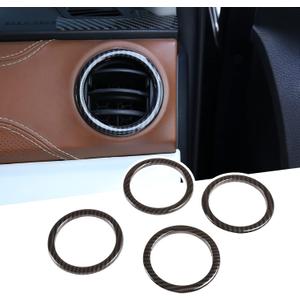 LLKUANG Fit for Toyota Tundra 2014-2021 ABS Instrument Console Side Air Conditioning Air Outlet Ring Trim Car Interior Accessories (Carbon fiber style)