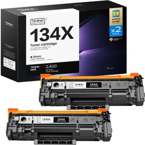 134X Black Toner Cartridges (with Chip) Replacement Compatible for HP 134X W1340X 134A W134A Toner Cartridges Work with LaserJet M209dw MFP M234dw M234sdw M234sdn Printer (2 Black)