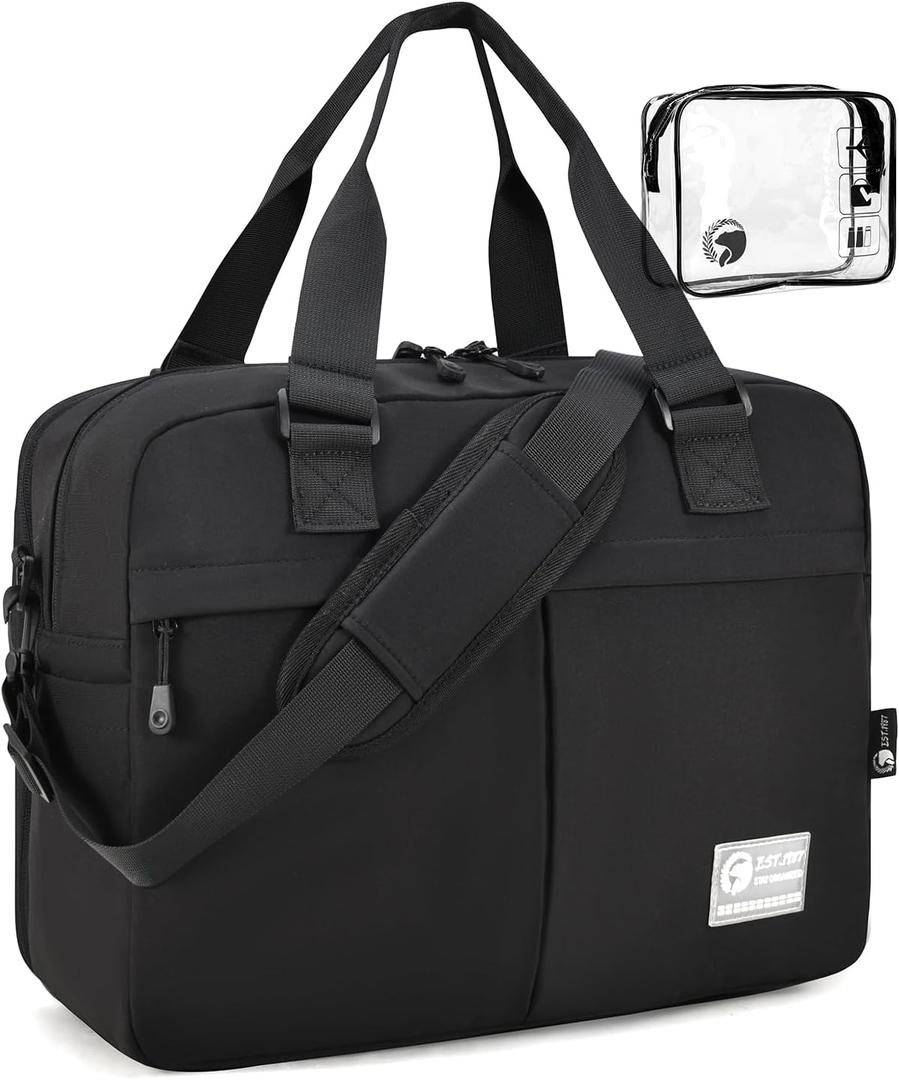 40x30x15cm Personal Item Travel Bag 16x12x6 Under-seat Carry on Bags for Airplanes 20L Expandable 30L Lightweight Duffle Bag Weekender Bags with Wet Pocket for Gym Overnight Hospital Black, 15.8 x 7.9 x 11.8 inches