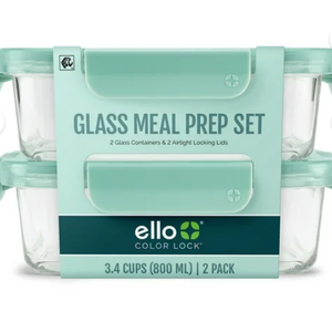 Ello Color Lock 4 Piece 3.4 Cup Meal Prep Food Storage Container, Yucca
