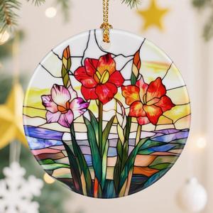 Birth Flower Christmas Tree Decorations, Christmas Ornaments, Keepsake Ornaments, Holiday Decor, Holiday or Xmas Gift, Birthday Gift, Gifts for Flower Lovers - Gifts for People Born in August