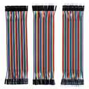 ELEGOO 120pcs Multicolored Dupont Wire 40pin Male to Female, 40pin Male to Male, 40pin Female to Female Breadboard Jumper Ribbon Cables Kit Compatible with Arduino Projects