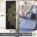 Gaiam Yoga Mat - Premium 6mm Print Extra Thick Non Slip Exercise & Fitness Mat for All Types of Yoga, Pilates & Floor Workouts (68"L x 24"W x 6mm Thick)