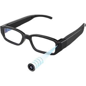 Smart Glasses with Camera, Video Recording and Photo Taking, Recording Glasses 1080P HD 32GB Memory Card Video Camera Glasses for Men Women Cycling Hiking Travel, No Bluetooth NO WiFi No App