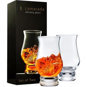 Whiskey glasses Set of 2 - Clear Shot Glasses Bar Set Snifter Glass, Tasting DOF Rocks Glasses Gift Set - Brandy Whisky Glass for Liquor, Scotch, Bourbon, Tequila, Gin, Tonic, Cognac, Vodka, Cocktail