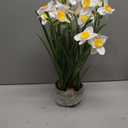 Artificial Flowers in Pot 16" Fuax Daffodil Potted Flowers Plant Decor Room Farmhouse Fake White Flower Plants Centerpieces Desktop Spring Summer Flowers Home Decor Indoor for Living Room Kitchen