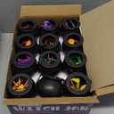 168 PCS Halloween Party Favors 24 Pack Prefilled Small Plastic Witch Cauldron Toys in Bulk Halloween Prizes Gifts Miniatures for Kids Trick or Treat,Halloween Miniatures Novelty Toys