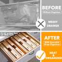 SpaceAid WrapNeat 2 in 1 Wrap Organizer with Cutter and Labels, Plastic Wrap, Aluminum Foil and Wax Bamboo Dispenser for Kitchen Storage Organization Holder for 12" Roll (Natural, 2-Slot)