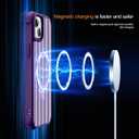 Compatible with Striped iPhone 13/14 Case with Stand,6.1" Purple