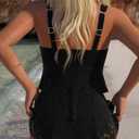ROSEWE Womens Ruffle Tier Tankini Swimsuits, 2 Piece Set Swimwear, Bathing Suits with Mid Waisted Briefs (Black, XL)