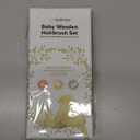 Baby Hair Brush Set for Newborns - Soft Goat Bristle Wooden Baby Brush and Comb Set Newborn Grooming Kit for Cradle Cap, Durable & Gentle, Boy, Girl Infant Essentials Care Kit Brush (Regular, Walnut)