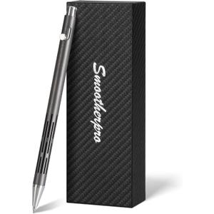 SMOOTHERPRO Bolt Action Pen, Stainless Steel Ballpoint Pen with Black Ink Slim Design, Compatible with Pilot G2 Refills, Gray