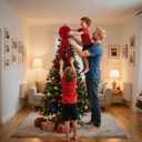 Red Velvet Christmas Tree Bows - Set of 3 Large 12x33 Inch Vintage Holiday Bows for Xmas Tree Decorations, Gift Wrapping, Garland, Party Decor for Indoor Outdoor Dilicoming