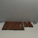 PAG Wall File Holder Wall Mounted Wood Hanging File Organizer for Office, 2 Pockets, Brown