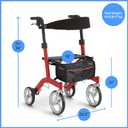 Medline European Style Lightweight Rollator with Backrest Strong, Comfortable, Maneuverable Support & 300 lbs. Weight Capacity for Greater Freedom & Mobility