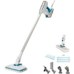 BLACK+DECKER Steam Mop, Floor and Handheld Steamer, Multi-Purpose Steam Cleaner with 6 Attachments, Corded (BHSM15FX08)