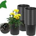 Niiiice 60-Packs 1 Gallon-S Flexible Plastic Plant Nursery Pots with 10 Pcs Plant Labels, Thickened Soft Seed Starting Container for Seedlings, Vegetables, Succulents and Cuttings