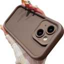 Compatible with iPhone 14 Case, Slim Soft Gel Rubber TPU Material, Full Camera Protection, Shockproof Protective Phone Case for Women Girls Boys (Brown)