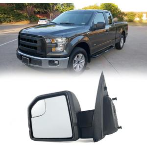 Left driver Side Door Mirror with Blind Spot Glass Power Fits 2015-2020 Ford F150 Without Turn Signal Light Non-Heated (3Pins) Replaces: FL3Z17683AK
