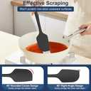 4 Pcs Silicone Spatula Set, 11.4 In, 600F Heat Resistant Rubber Spatulas for Baking, Cooking & Mixing, Flexible and Non-Stick Kitchen Utensils, Seamless & Dishwasher Safe (Black)