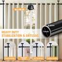 AKTOP Room Divider Curtain Rod, No Drilling Privacy Room Separator for Space Partition, 4-11ft(H) 28-117(W) Adjustable Heavy Duty Floor to Ceiling Wall Divider Tension Rod for Room Separation, Black
