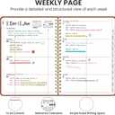 2026 Planner, Weekly and Monthly Calendar Planner, January 2026 - December 2026, Hardcover 2026 Calendar Book with Tabs For Women & Men, Inner Pocket, Spiral Bound, Perfect for Office Home School Supplies - A5 (6.3" x 8.5"), Rust Brown