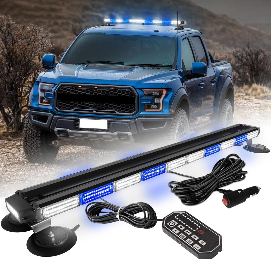 42inch 206 LED Rooftop Strobe Light Bar with Controller Blue White