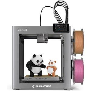 FLASHFORGE Creator 5 3D Printer,4-Toolhead 7s Toolchanger, Near Zero Waste Multi-Color & Material Printing, Minimal Purge, Core XY 600mm/s 5X Faster, PA Calibration, Auto Leveling, Beginner Friendly 256 mm³