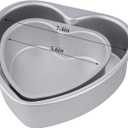 2Pcs Heart Shaped Cake Pans, Heart Baking Pan Cake Tin Mold for Valentines Weddings Birthday Party Oven DIY Desserts (6 inch & 8 inch)